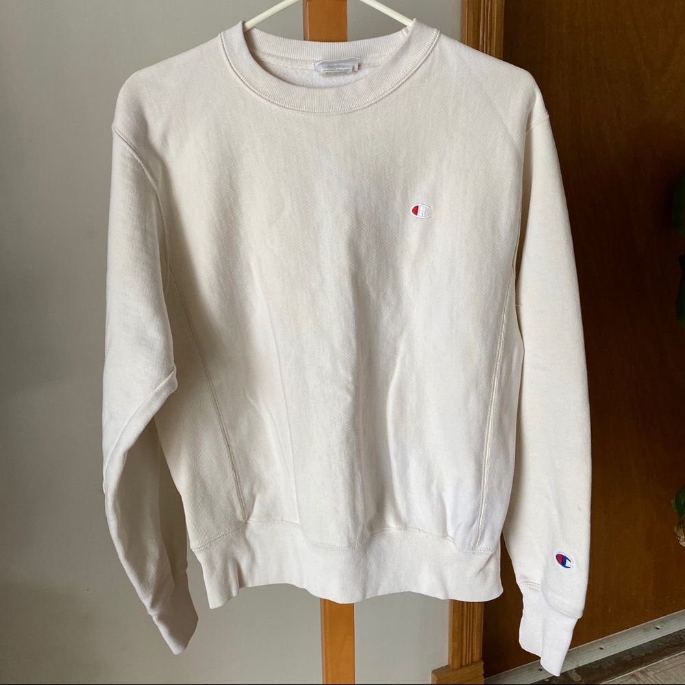 Champion Reverse Weave Cream Crewneck